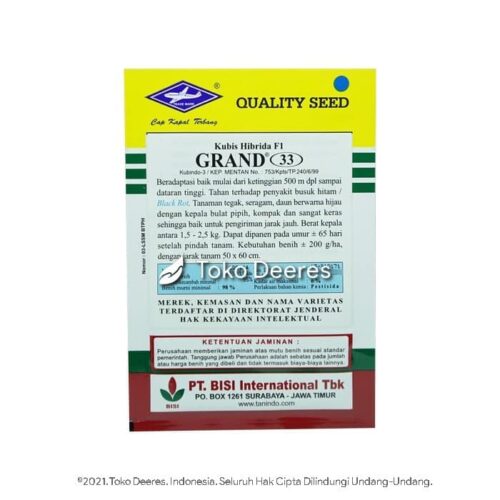 Benih Kubis - Grand 33 - 15 gr - Cap Kapal Terbang