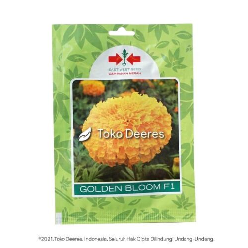 Benih Bunga Marigold - Golden Bloom F1 - 100 btr - Cap Panah Merah a