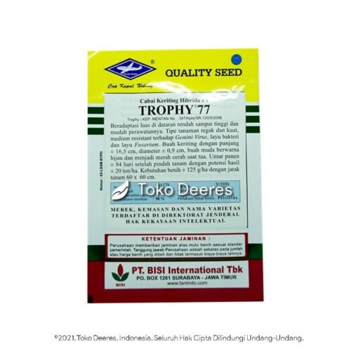 Benih Cabe Keriting - Trophy 77 - 10 gr - Cap Kapal Terbang